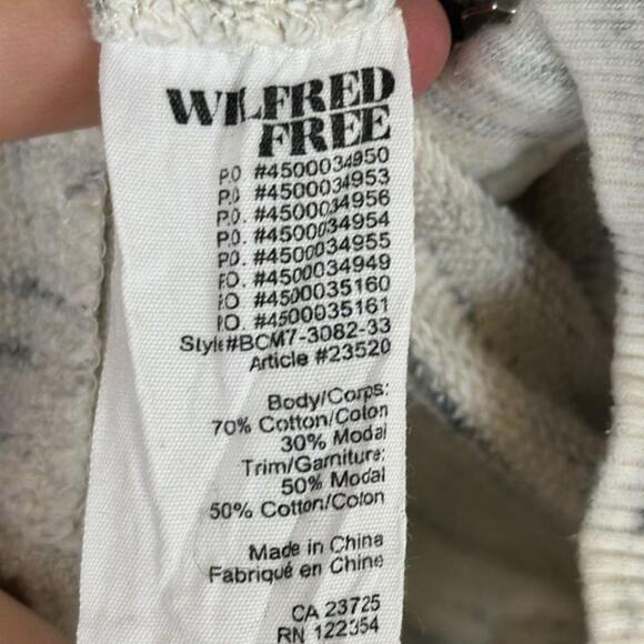 Aritzia Wilfred Roussea Zip Up Cardigan Sweater Cream and Gray Shawl Collar - Picture 9 of 12